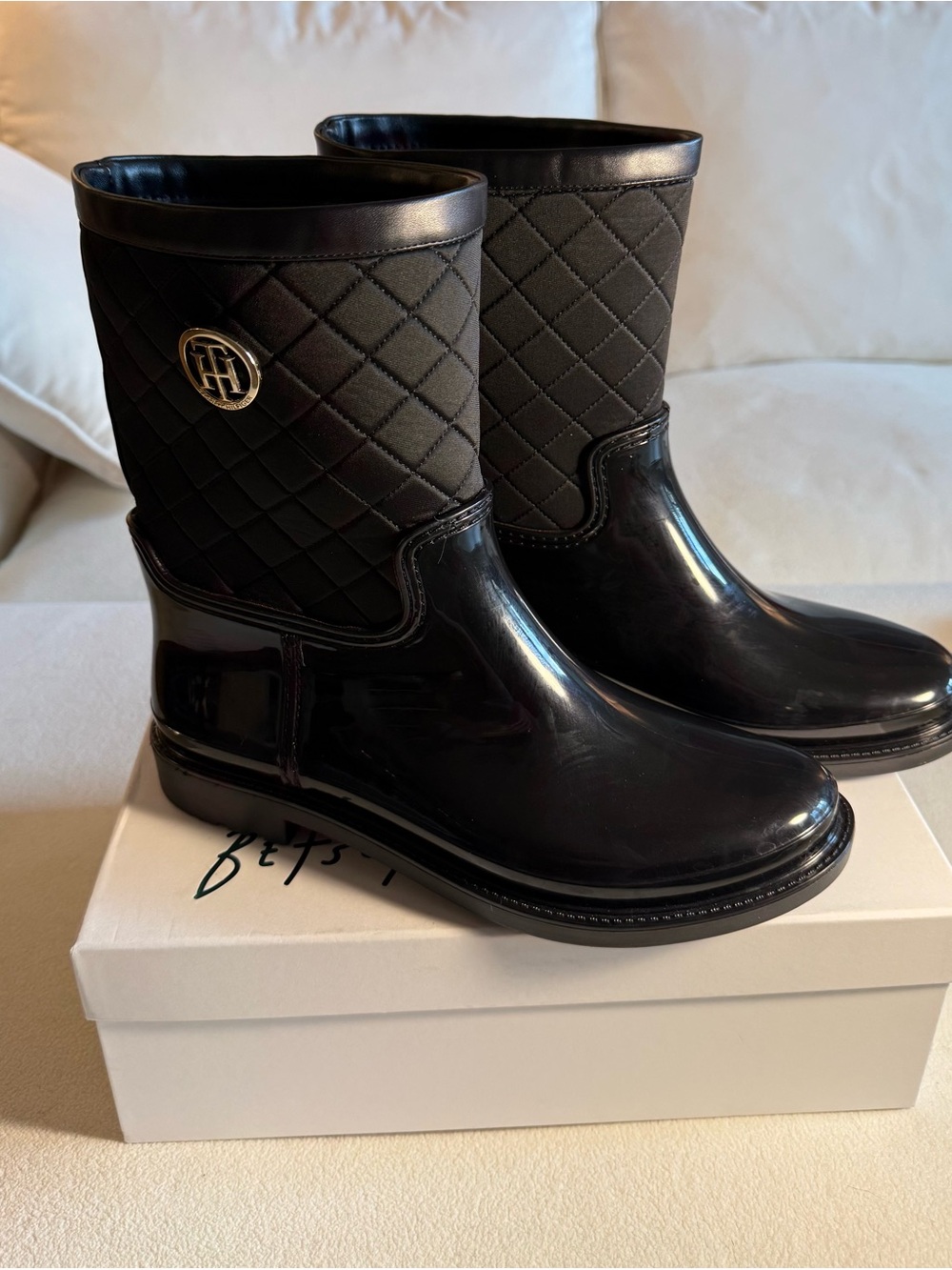 Tommy Hilfiger Quilted Mid-Calf Rain Boots